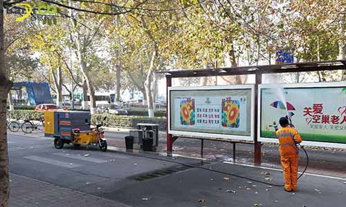 小型高壓地面清洗車，環(huán)衛(wèi)道路沖洗多面手